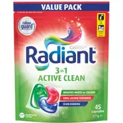 Radiant Active Clean Laundry Capsules 3-in-1 Washing Detergent 45 Pack
