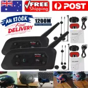 2X 1200M V6 Pro Motorcycle Helmet Intercom Headset Wireless Bluetooth Interphone