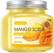 Exfoliating Body Scrub,Body scrub, Mango bath salt scrub, cleansing pores, and body care. (Mango bath salt scrub 350g)