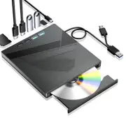 External CD/DVD Drive for Laptop, 7-in-1 USB 3.0 Type-C DVD Player Portable D...