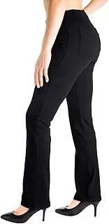 [Yogipace] Belt Loops,Women's Petite/Regular/Tall Straight Leg Yoga Dress Pants