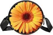 [FVQL] Round Crossbody Bag Purse Messenger Bag Shoulder Bag, flower pattern