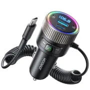 Bluetooth 5.4 FM Transmitter Car Adapter 60W PD 3.0 Fast Charging with USB-C ...