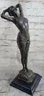Art Deco Erotic Sexy Dancer by Leonard Bronze Sculpture Marble Base Figurine Art
