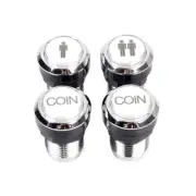 Arcade JAMMA Buttons Chrome Silver Plated 5V / 12V LED Illuminated Push Button