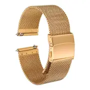Stainless Steel Mesh Watch Band 22mm Quick Release Watch Strap, Rose Gold