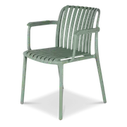 Salerno UV Polypropylene Premium Dining Chair with Arm in Sage
