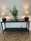Black Oak Console Table from GLOBE WEST FURNITURE
