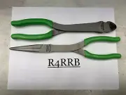 Snap-on Tools USA NEW 2 Piece GREEN Diagonal Cutter & Needle Nose Plier Lot Set