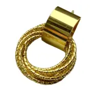 Doorknocker Earrings, 14k Gold Plated Twisted Circle Hoops, Modern Studs Unisex