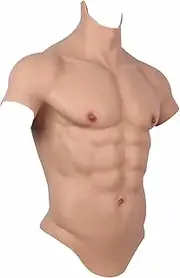Silicone Fake Muscle Realistic Male Chest Half Body Fake Soft Muscle for Crossdresser Props