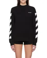 Diag graphic sleeve sweatshirt L Black