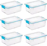 12 Qt Gasket Box, Stackable Storage Bin with Latching Lid and Tight Seal, Plasti