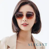 在飛比找momo購物網優惠-【ALEGANT】果凍透視感橄欖棕輕量時尚金屬鏡框墨鏡/UV