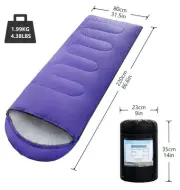 Lightweight Waterproof Sleeping Bag Backpack with Compact Bag Purple