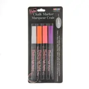 Uchida, 482-4H, 4 Piece, Bistro Fine Line Chalk Marker Set, Fluorescent Colors