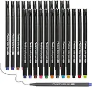Fineliner Pens, Set of 24 Fineliners, 0.4 mm Tips Fine Point Markers, Assorted Art Pens, Water-Based Fine Tip Markers for Drawing, Sketching, Journaling and Calligraphy