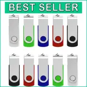 10-Pack USB 3.0 Flash Drive 64GB with LED Indicator - Vibrant Color Collection