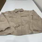 Uniqlo Cotton Blend Drawstring Jacket Beige XS