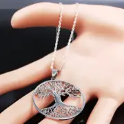 Tree of Life Pendant with Chain Necklaces Stainless Steel Jewelry Gift Charm New