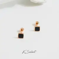 在飛比找蝦皮購物優惠-Kselect韓國飾品 925銀 方形 轉珠 玫瑰金 耳環 
