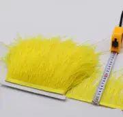 Yellow Ostrich Feather Trims Fringes Sewn on Feather 1 Yard (USA)