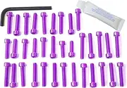 Pro-Bolt EOKA40 Aluminum Engine Bolt Kit for Kawasaki KLX250 Purple
