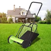 Hand Push Lawn Mower Manual Reel Lawnmower Grass Catch Garden Tool Manchine