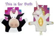 Unicorn Cow Hand Puppet Children Story Time Kids Finger Theater Infants 2005 Toy