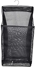 Dirty Clothes Hamper | Foldable Hanging Clothes Storage Basket | Front See-Through Mesh Hanging Laundry Bag with Rotating Hanger for Wall or Bathroom