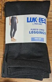 Luk Ees by Muk Luks Black Fleece Lined Leggings Size S/M Small Medium NEW!