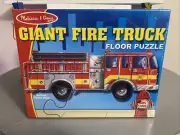 MELISSA & DOUG FLOOR PUZZLE GIANT FIRE TRUCK 24piece 4ft New Sealed