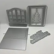 New Merry Christmas Die Cuts Pop Up Window Card Dies Tree & Free Gift