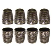 8pcs Sewing Thimble Copper Sewing Thimble Finger Protector, Bronze