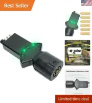 Ergonomic 7 Blade & 4 Pin Trailer Light Tester for Trucks & RVs - LED Indicators