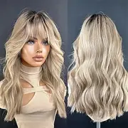 Brazilian Remy Human Hair Ombre Hair 5x5 Lace Closure Glueless Wigs with Baby Hair For Women Highlighted Wavy Blonde 13x4 Lace Front Human Hair Wig With Bangs
