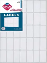 MACO White Rectangular Multi-Purpose Labels, 1/2 x 1 Inches, 1000 Per Box...