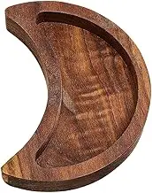 HORIALENCE Moon Shaped Storage Tray for Items Elegant Walnut Organizer for Home Decor Desk Bathroom Fine Polishing Easy to Clean Functional Sundries Holder