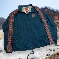 在飛比找蝦皮購物優惠-古著美式kappa 經典雙條繡湖水藍尼龍運動外套