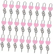 FIXOSHEE 24Pcs Mini Heart Shaped Padlock with Keys Durable Metal Locks for Suitcases Jewelry Boxes Diaries and Classic Design Easy to Carry Resistant