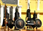 Playmobil Spartans Greek Custom Made Soldiers - 4 Spartan Guard Of Ares Hoplites