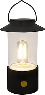 Idena 50125 - LED Camping Lantern in Black, Battery Operated and Wireless, Lamp for Indoor and Outdoor, Dimmable, Approx. 19 cm, Portable Lamp