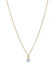 Moon & Meadow 14K Yellow Gold Lab Grown Diamond Solitaire Pendant Necklace, 16-20