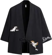 [Seidarise] Men's Kimono Cardigan Noragi Jacket Japanese Yukata Coat Haori Plus Size
