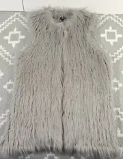 River Island Womens BNWT Faux Fur Gilet Grey UK Size 8 Immaculate Condition