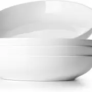 Large Pasta Bowls 24.8cm, 1478ml Salad Bowls Large, White Pasta Bowl Set of 4, Ceramic Pasta Plates Set, Wide Shallow Bowls Set