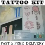 HAND STICK POKE TATTOO KIT INC NEEDLES STENCIL INK AFTER CARE NO MACHINE NEEDED