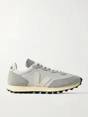 [VEJA] VEJA - Rio Branco Leather-trimmed Suede And Alveomesh Sneakers - Gray - IT36 IT 36 Gray