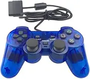 DARLINGTON & Sohns Controller Blau Transparent passend für Playsation 2 PS2 PSX PSOne PS1 Playstation 1 Controller Analog Gamepad Joystick Joypad PS 2 Durchsichtig