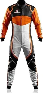 Go Karting Suit 2 Layer Cordura 600D, Kart Racing Suit with Cool Max Lining, Breathable Vents, Stretch Panels, & Heavy Duty Zipper, One Piece Racing Suit for Comfort, Safety, & Style